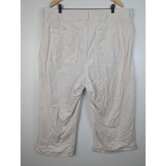 Maeve Anthropologie The Colette Cropped Wide Leg Corduroy Pant in Ivory - Picture 5 of 8